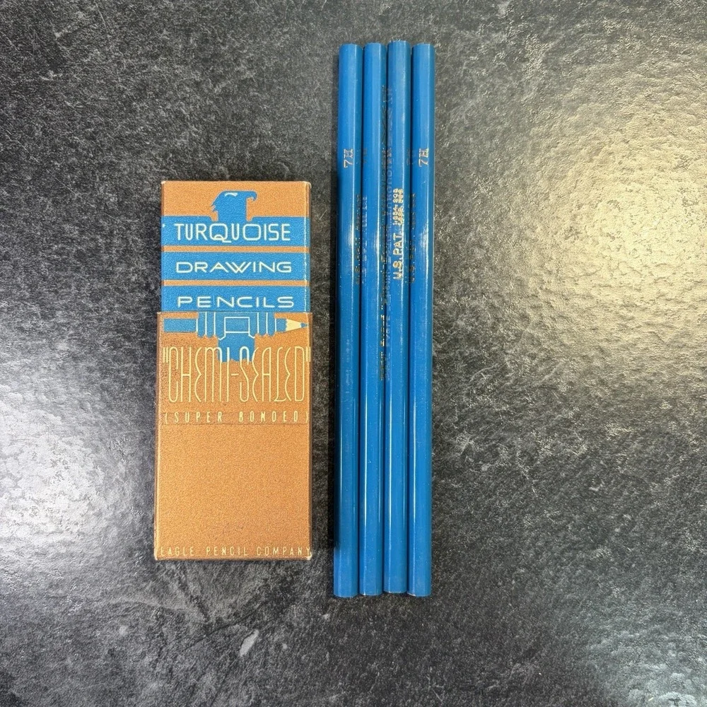 1930s Eagle Turquoise Chemi Sealed Super Bonded‎ Drawing Pencils 7H 6H 4H